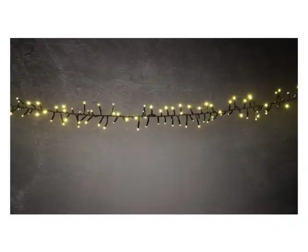 Bild 1 von TrendLine LED-Lichterkette Cluster Außen 9 m warmweiß-schwarz mit Timer, Dimmer