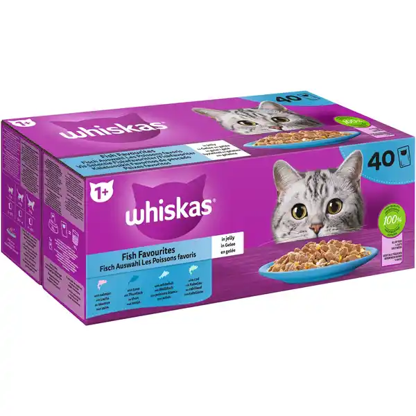 Bild 1 von WHISKAS Katzen-Nassfutter »Fisch Auswahl«, 40 x 85 g, in Gelee