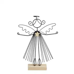 Mica Decorations Dekofigur Engel 23 cm schwarz gold