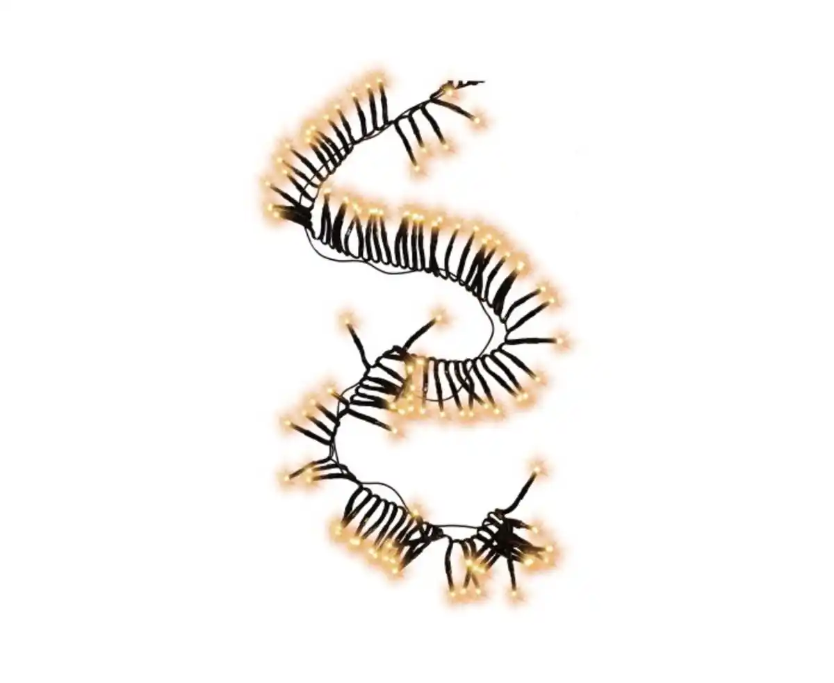 Bild 1 von TrendLine LED-Lichterkette Cluster Außen 12 m warmweiß-schwarz mit Timer, Dimmer