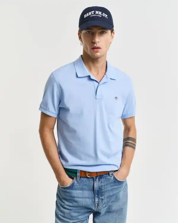 Bild 1 von Gant Poloshirt SLIM SHIELD SS PIQUE POLO mit Logostickerei auf der Brust, Blau