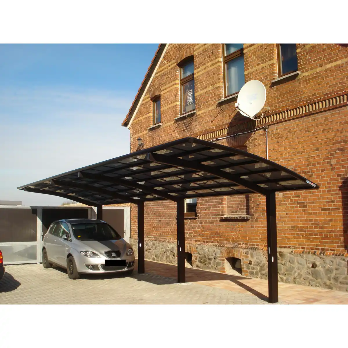 Bild 1 von Ximax Doppelcarport 'Portoforte Typ 80 Tandem' Aluminium mattbraun 270 x 983 x 298 cm