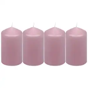 Stumpenkerze, rosa, 4 Stück