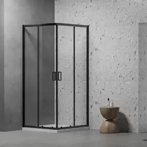 Duschkabine 'Paola' schwarz 80 x 80 x 190 cm