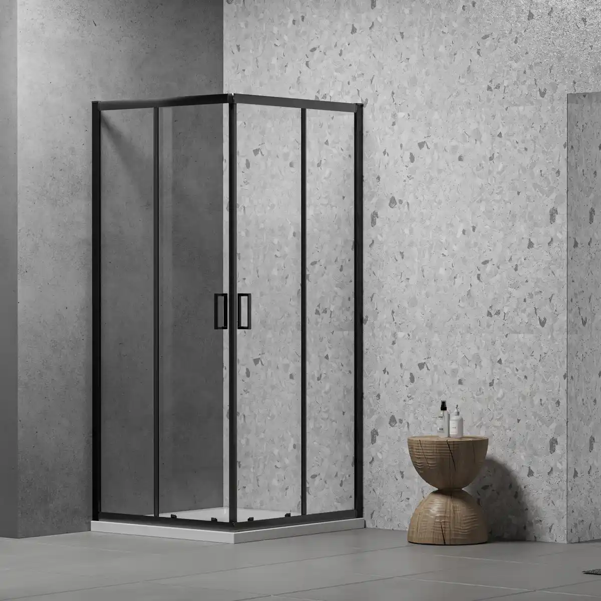Bild 1 von Duschkabine 'Paola' schwarz 80 x 80 x 190 cm