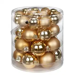 Weihnachtskugeln, 4,5 - 6 cm, 36-tlg., Brokatgold