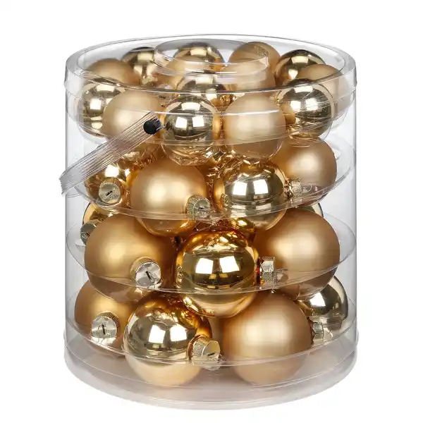 Bild 1 von Weihnachtskugeln, 4,5 - 6 cm, 36-tlg., Brokatgold