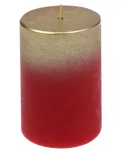 Steinhart Stumpenkerze Foggy Ø 6,8 x 10 cm rubin-gold