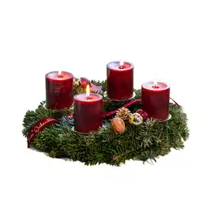 Adventskranz Nordmann rubinrot 25 cm