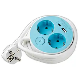 Powertec Electric 2-fach Tisch-Steckdose "Geometrische Form"