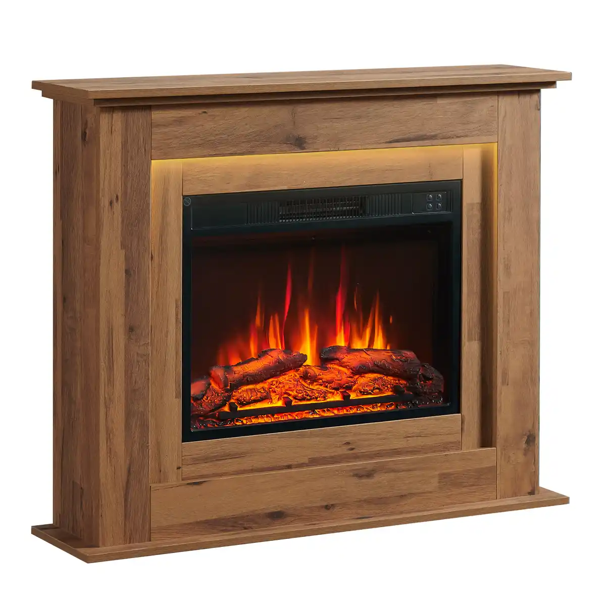 Bild 1 von Elektrokamin BALDERIA Finn - Standkamin, Heizung 2000W - Dunkle Eiche