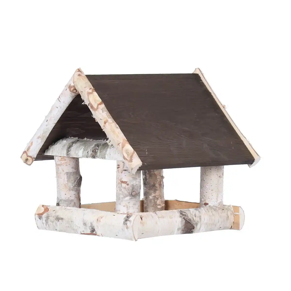 Bild 3 von PATKAR Vogelfutterhaus, mit Birkenfuß und Kiefernholzdach, BxHxT: 39 x 134 x 39 cm, braun