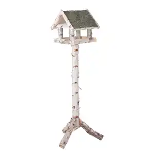 PATKAR Vogelfutterhaus, mit Birkenfuß und Heudach, BxHxT: 39 x 134 x 39 cm, braun