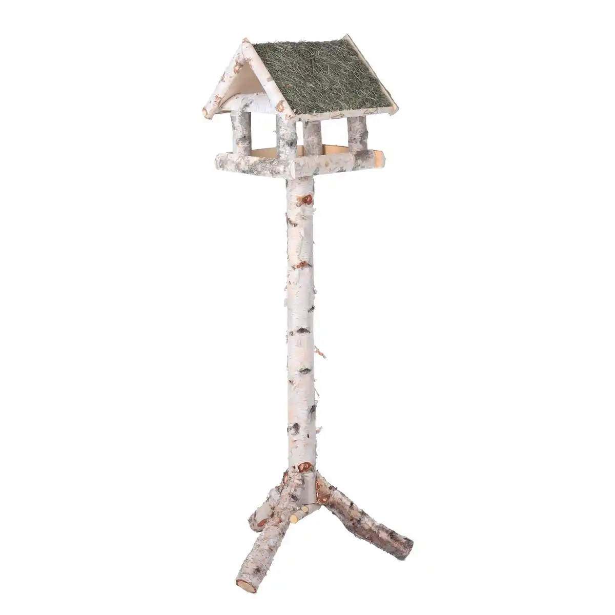 Bild 1 von PATKAR Vogelfutterhaus, mit Birkenfuß und Heudach, BxHxT: 39 x 134 x 39 cm, braun