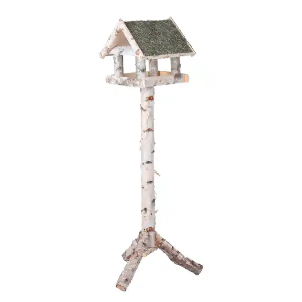 Bild 1 von PATKAR Vogelfutterhaus, mit Birkenfuß und Heudach, BxHxT: 39 x 134 x 39 cm, braun