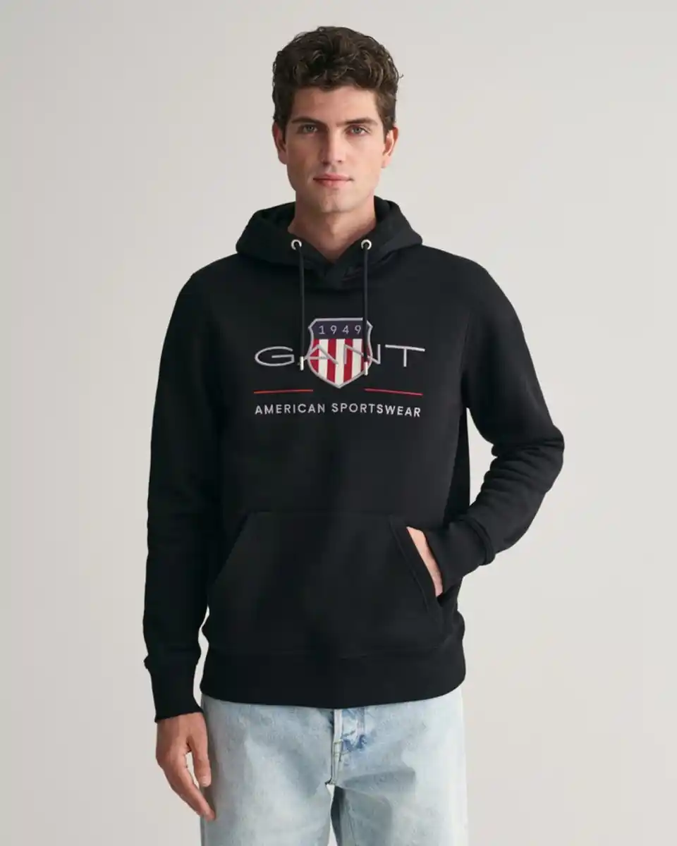 Bild 1 von Gant Hoodie REG ARCHIVE SHIELD HOODIE mit modischer Logostickerei auf der Brust, Schwarz