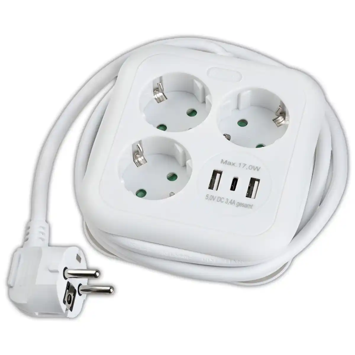 Bild 1 von Powertec Electric Quadratische Steckdose 3-fach "Geometrische Form"