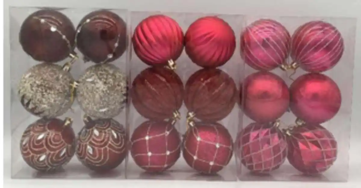 Bild 1 von Christbaumkugeln 6erPack rot 8cm