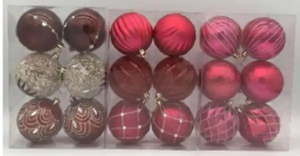 Bild 1 von Christbaumkugeln 6erPack rot 8cm