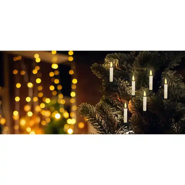 Bild 3 von CASAYA Kerzenset, LED, 15er Set, mit Clip, kabelos, flackernd, warmweiß