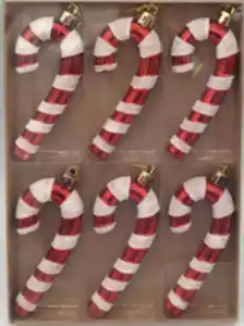 Christbaumschmuck Zuckerstangen 6erPack