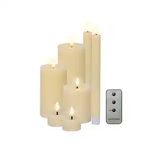 Kerzenset »BO«, 7 Kerzen, inkl. Fernbedienung, warmweiß, creme