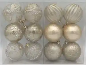 Christbaumkugeln 6erPack 8cm champagner
