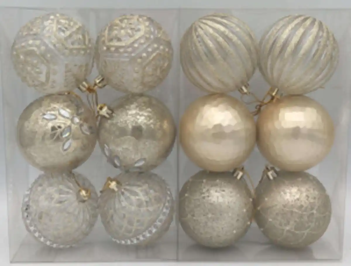 Bild 1 von Christbaumkugeln 6erPack 8cm champagner