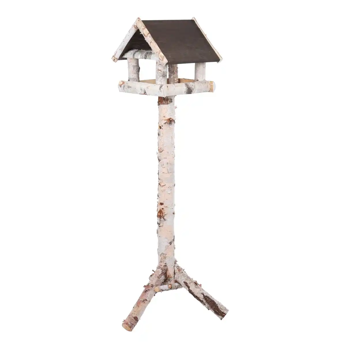 Bild 1 von PATKAR Vogelfutterhaus, mit Birkenfuß und Kiefernholzdach, BxHxT: 39 x 134 x 39 cm, braun