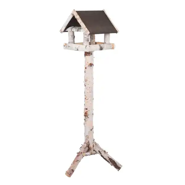 Bild 1 von PATKAR Vogelfutterhaus, mit Birkenfuß und Kiefernholzdach, BxHxT: 39 x 134 x 39 cm, braun