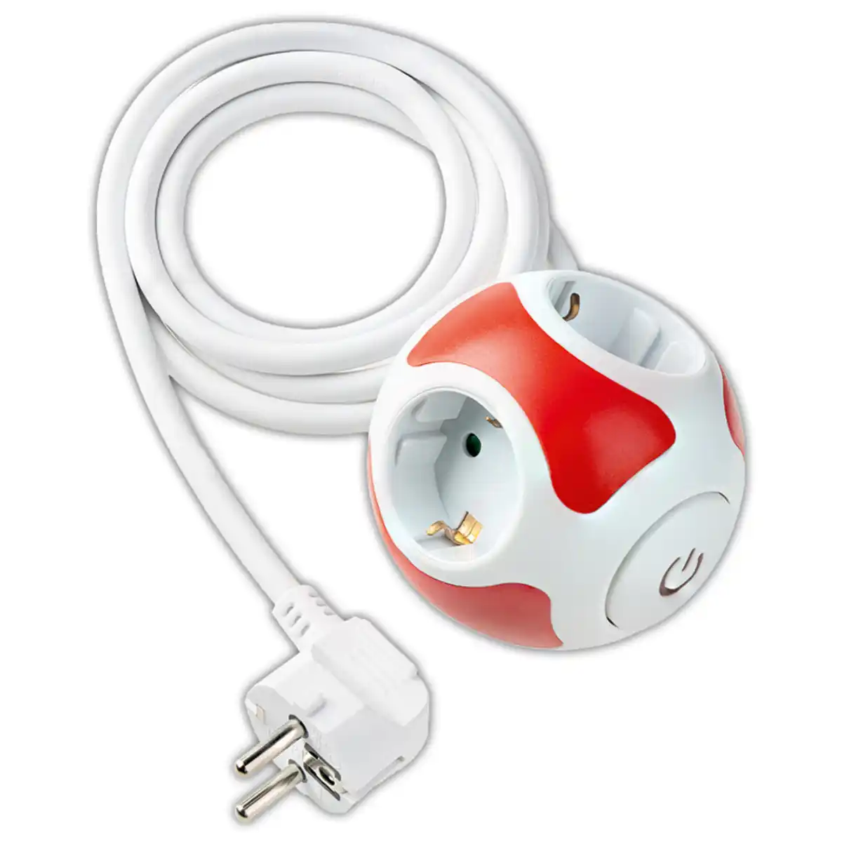 Bild 1 von Powertec Electric 4-fach Kugelsteckdose "Geometrische Form"