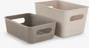 Aufbewahrungsbox JUNSELE 2 Stk. Kunststoff sand