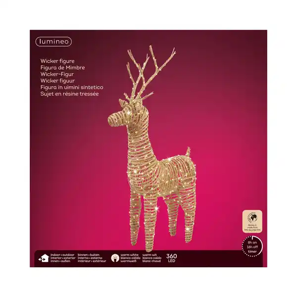 Bild 2 von Weihnachtsfigur, Rentier, 360 Lichter, warmweiß