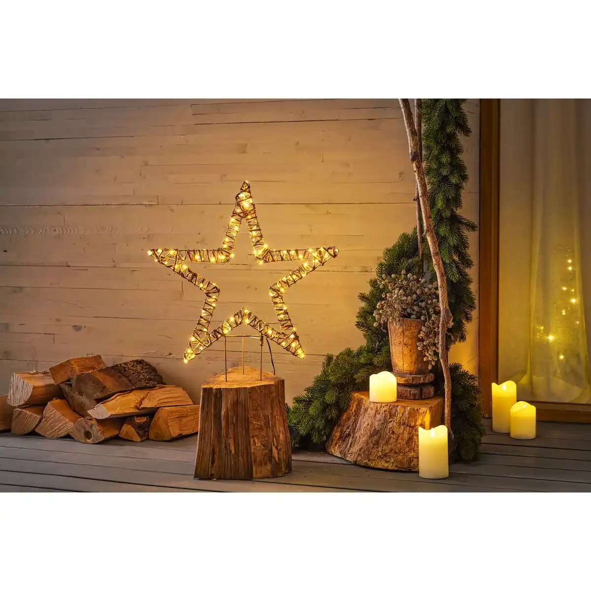 Bild 3 von LED-Stableuchte »Stern«, warmweiß, für außen geeignet