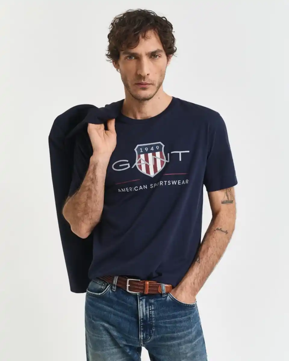 Bild 1 von Gant T-Shirt REG ARCHIVE SHIELD SS T-SHIRT mit Logodruck auf der Brust, Blau