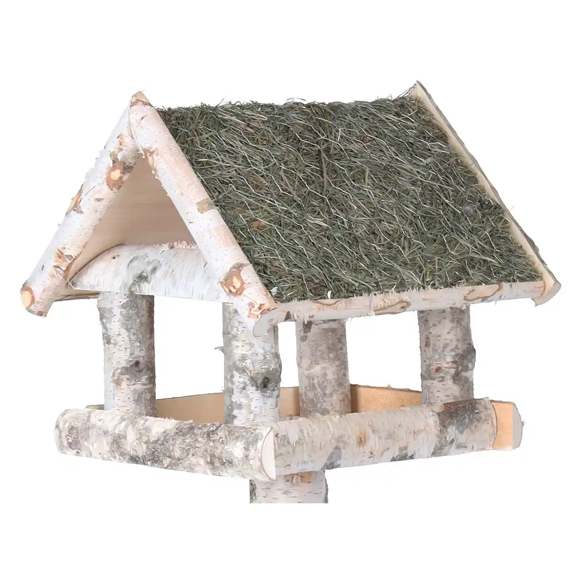 Bild 3 von PATKAR Vogelfutterhaus, mit Birkenfuß und Heudach, BxHxT: 39 x 134 x 39 cm, braun