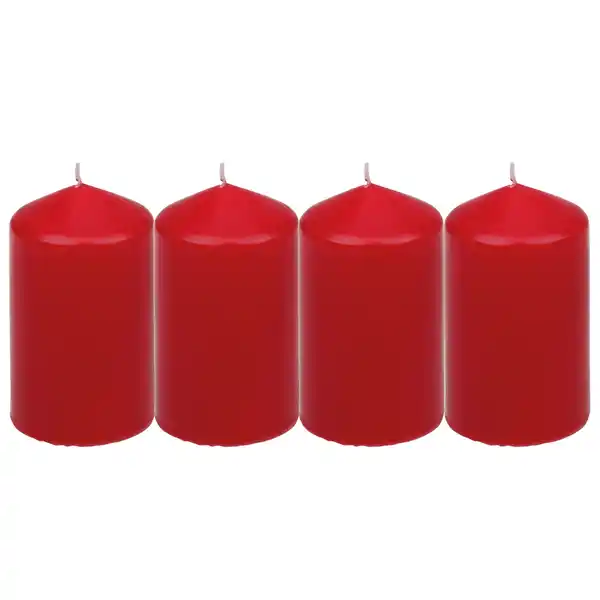 Bild 2 von Stumpenkerze, rubinrot, 4 Stück