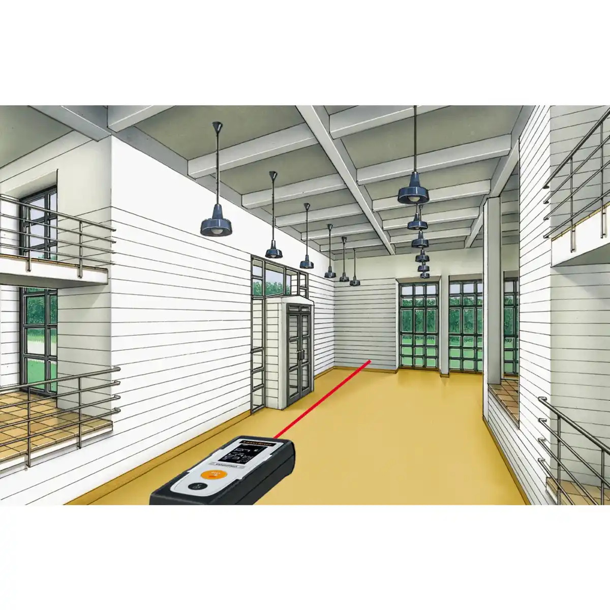 Bild 2 von Laser-Entfernungsmesser »DistanceCheck 25«, batteriebetrieben, grau/orange