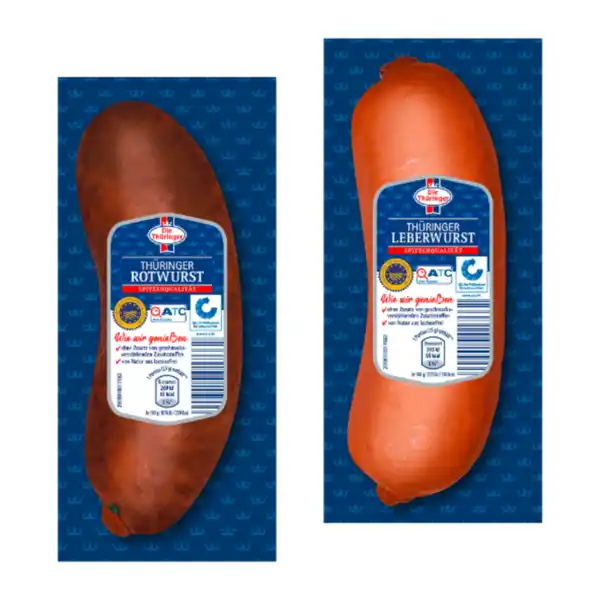 Bild 1 von DIE THÜRINGER Thüringer Leber- / Rotwurst 250g