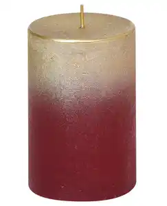 Steinhart Stumpenkerze Foggy Ø 6,8 x 10 cm altrot-gold