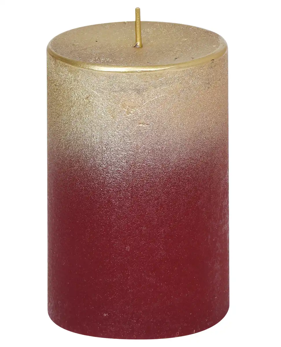 Bild 1 von Steinhart Stumpenkerze Foggy Ø 6,8 x 10 cm altrot-gold