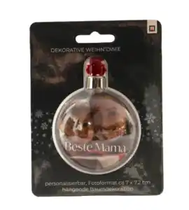 Foto Weihnachtskugel "Beste Mama" 7x7x7cm 1St