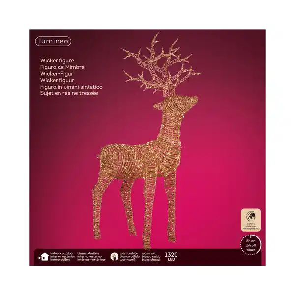 Bild 2 von Weihnachtsfigur, Rentier, 1320 Lichter, warmweiß