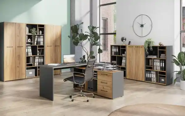 Bild 3 von Vito - Schreibtisch Podium, Eiche Navarra Nachbildung/graphit matt