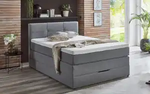 Boxspringbett Krems, silber, 140 x 200 cm, inkl. Bettkasten