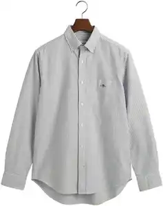 Gant Langarmhemd REG OXFORD BANKER STRIPE SHIRT mit dezenter Logostickerei, Blau