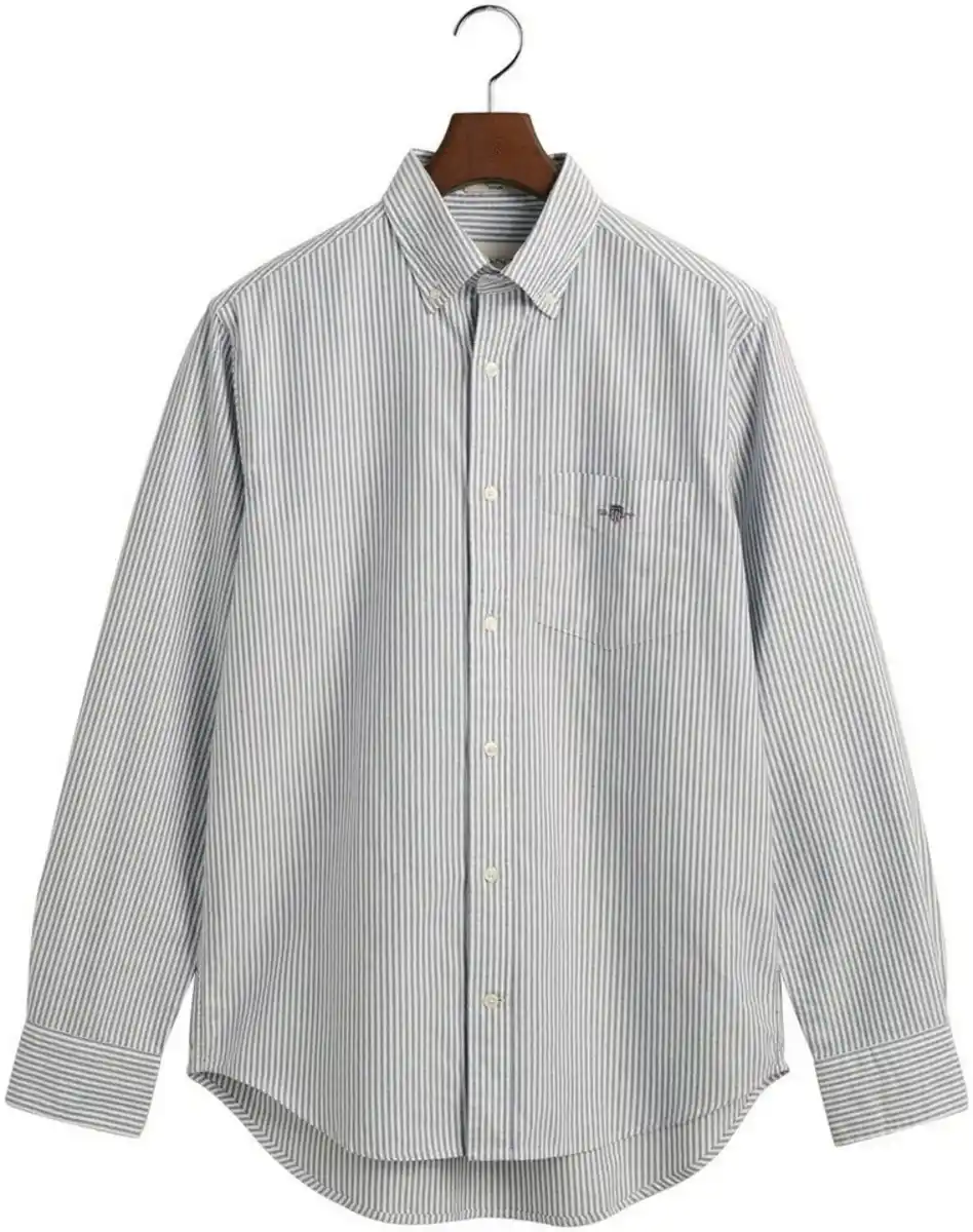 Bild 1 von Gant Langarmhemd REG OXFORD BANKER STRIPE SHIRT mit dezenter Logostickerei, Blau