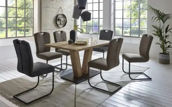 Bild 1 von Niehoff - Essgruppe Oscar, Struktureiche terra-Nachbildung, inkl. ausziehbarer Tischplatte