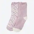 Bild 1 von Damen-Kuschelsocken mit verschiedenen Mustern, 2er-Pack