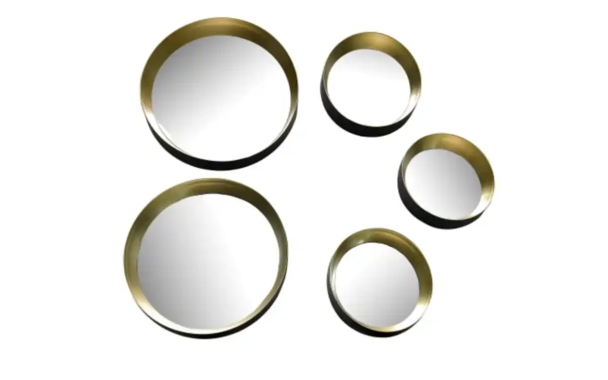 Bild 1 von Dekospiegelset Lia, schwarz/goldfarbig